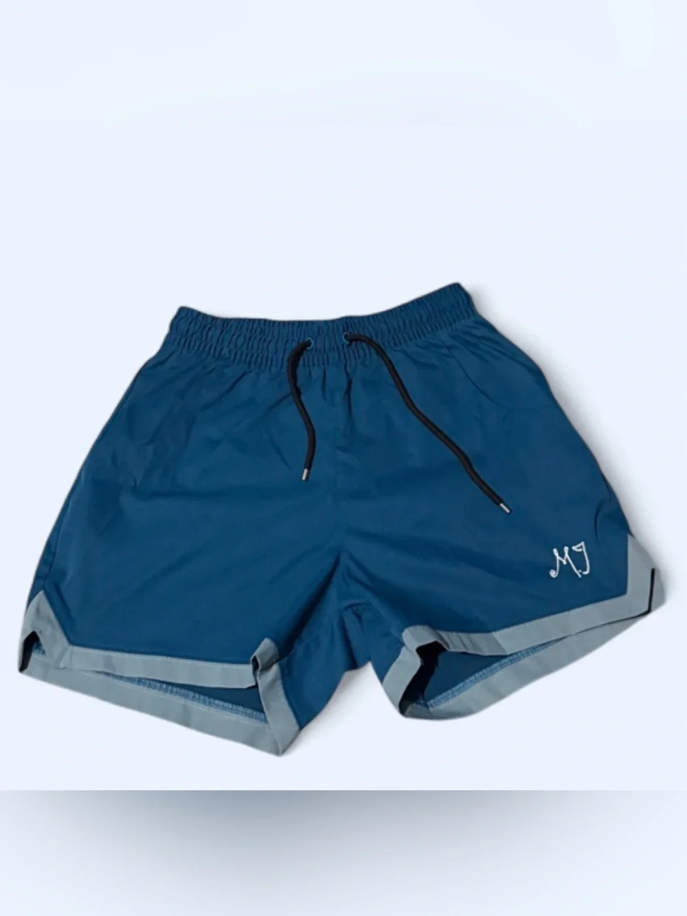 Jordan Men's Athletic Shorts in Teal Blue with Gray Trim